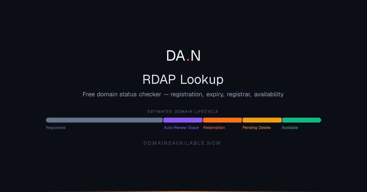 RDAP Lookup — Free Domain, DNS & SSL Checker | DA.N